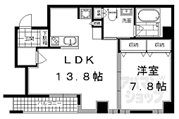 クリスタルグランツ京都高辻 1LDKの間取図画像