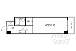 サンハイツ西 1Kの間取図画像