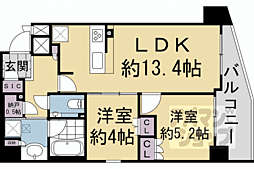 ザ・パークハウス堀川六角 2LDKの間取図画像