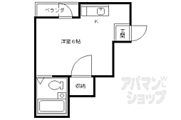 翠ビル 1Kの間取図画像