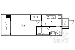 エストーネ京都二条 1Kの間取図画像