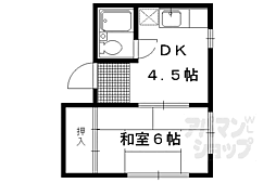 グランディール朱雀 1DKの間取図画像