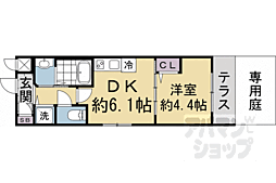 ベラジオワールドアイ京都円町 1DKの間取図画像