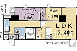 STANDZ京都二条 1SLDKの間取図画像