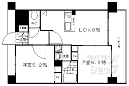 エステムプラザ京都御所ノ内レギア 2LDKの間取図画像