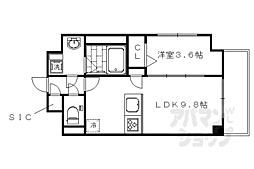 エクラージュ御池 1LDKの間取図画像