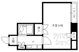 ルピエ四条 ワンルームの間取図画像
