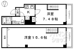 ブリエ五条大宮 2Kの間取図画像