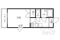 パルコーポ太子道 1Kの間取図画像