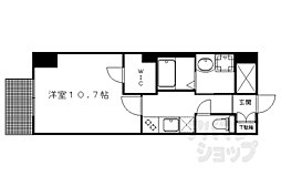 リヴェール綾堀川 1Kの間取図画像