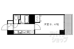 ヴィアーレ四条大宮 1Kの間取図画像