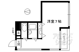 クリーンリビング・四条大宮 ワンルームの間取図画像