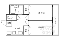 アブレスト四条大宮 2Kの間取図画像