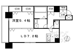 コスモフォーラム四条 1Kの間取図画像
