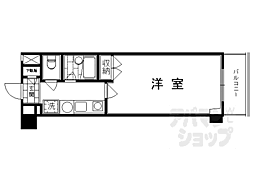 パインフィールド壬生 1Kの間取図画像