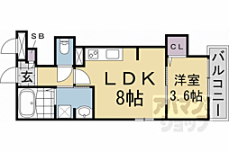 シエーナ御前五条 1LDKの間取図画像