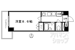 パインフィールド壬生 1Kの間取図画像