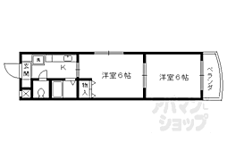 サザンウェーブ 2Kの間取図画像