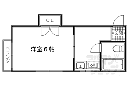 メローペウエスト 1Kの間取図画像