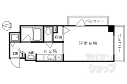 ザ・ベース四条大宮 1Kの間取図画像