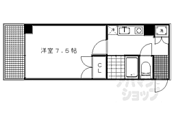 レジデンス西陣 1Kの間取図画像