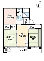 UR中登美第三  ｜ 奈良県奈良市中登美ヶ丘1丁目（賃貸マンション3DK・4階・51.04㎡） その2