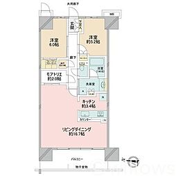 リビオシティ西葛西親水公園 2LDKの間取図画像