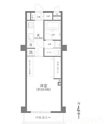 間取り図：1K...