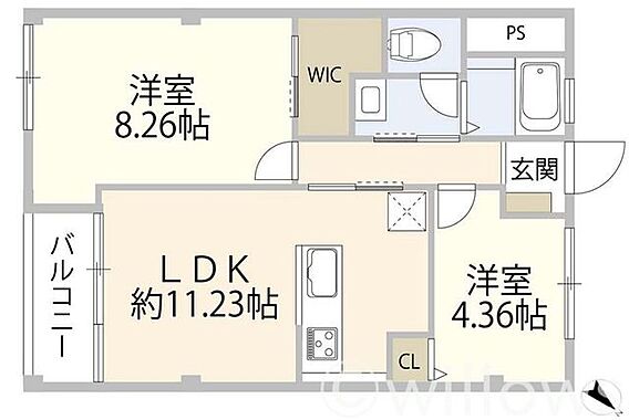 間取り図：2L...