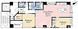 トリニティハウス三田 2LDKの間取図画像