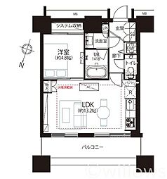 カテリーナ三田タワースイートイーストアーク 1LDKの間取図画像