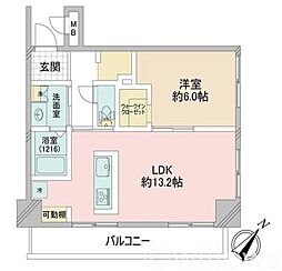 M・Fビル 1LDKの間取図画像