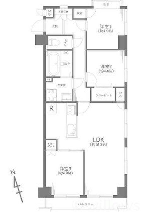 3LDK 間取り