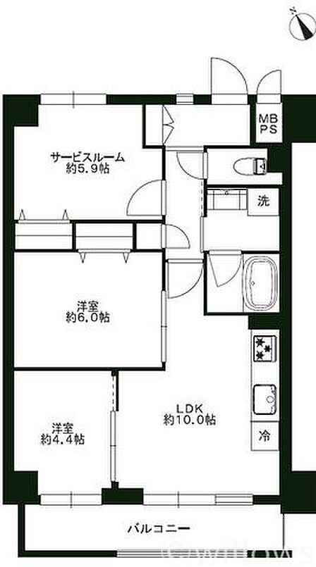 2SLDK 間取り