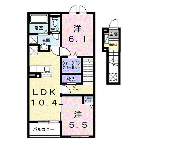 グリーンハイツ加茂I 205｜京都府木津川市加茂町里中門伝(賃貸アパート2LDK・2階・56.08㎡)の写真 その2