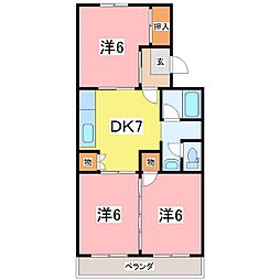 メゾンサンクレール 3DKの間取図画像