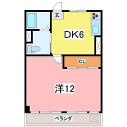 メゾンいいだ 1DKの間取図画像