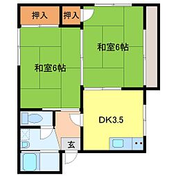 メゾンT 2DKの間取図画像