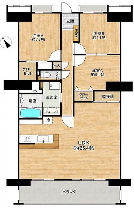 生活しやすい3LDKの間取り♪
