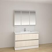 電気代ゼロのくもりにくいミラー。カウンターは使いやすくお手入れもラクなデザインです。（同仕様）