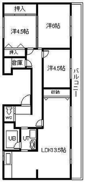 ビレッジハウス神楽岡1号棟 302｜北海道旭川市緑が丘四条3丁目(賃貸マンション3LDK・3階・68.91㎡)の写真 その2