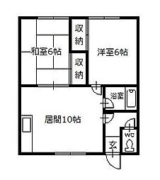 はりまマンション 2LDKの間取図画像