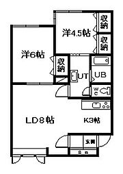 サイレンスコート 2LDKの間取図画像
