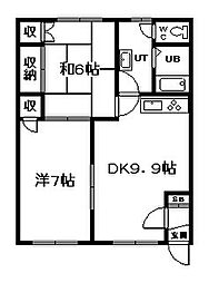 ソルテリア13A 2DKの間取図画像