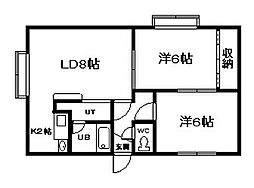 ポパイハウス 2LDKの間取図画像