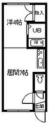 エスパニア4-B 1DKの間取図画像