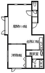 Venuscourt3 1LDKの間取図画像