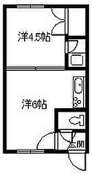 アスクホーム2 1DKの間取図画像