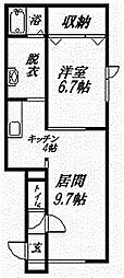 チェリー2・2 1LDKの間取図画像