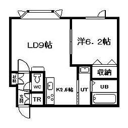 ロワールB 1LDKの間取図画像